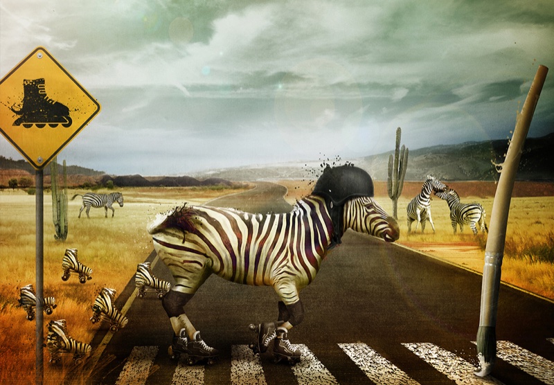 Zebrastreifen, Kunstwerk von Katja Casper