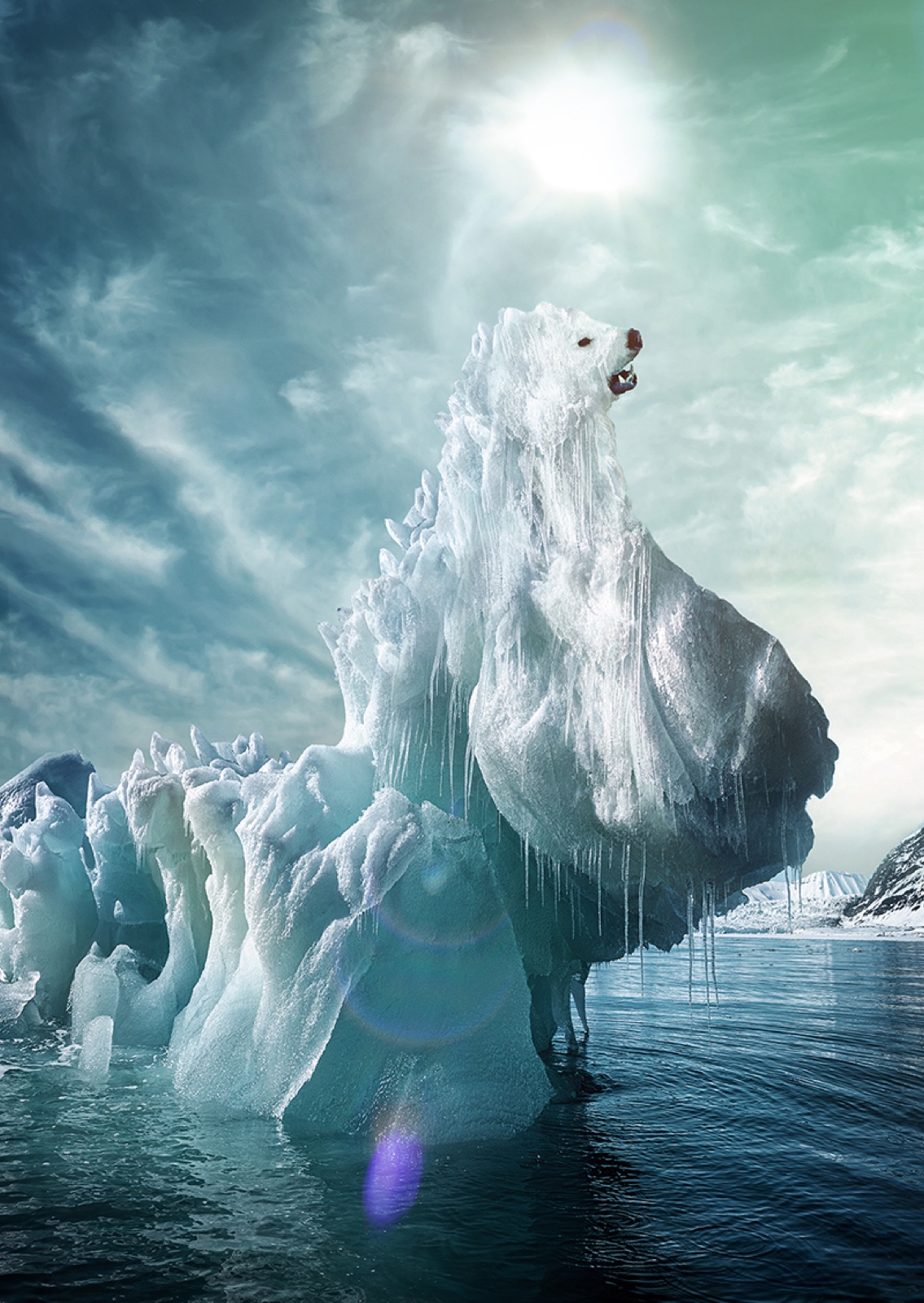 Schmelzender Eisbär, Kunstwerk von Katja Casper