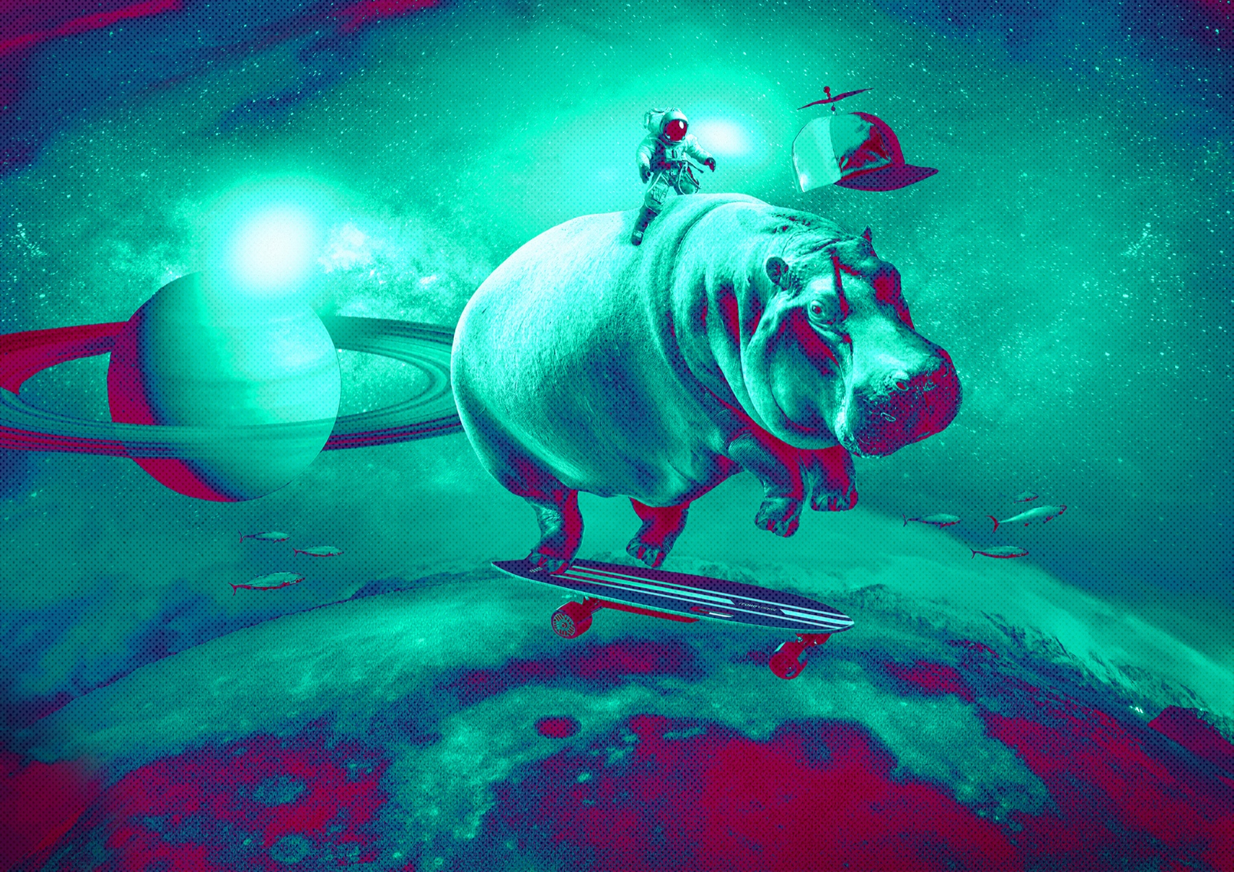 Space Hippo, Kunstwerk von Katja Casper