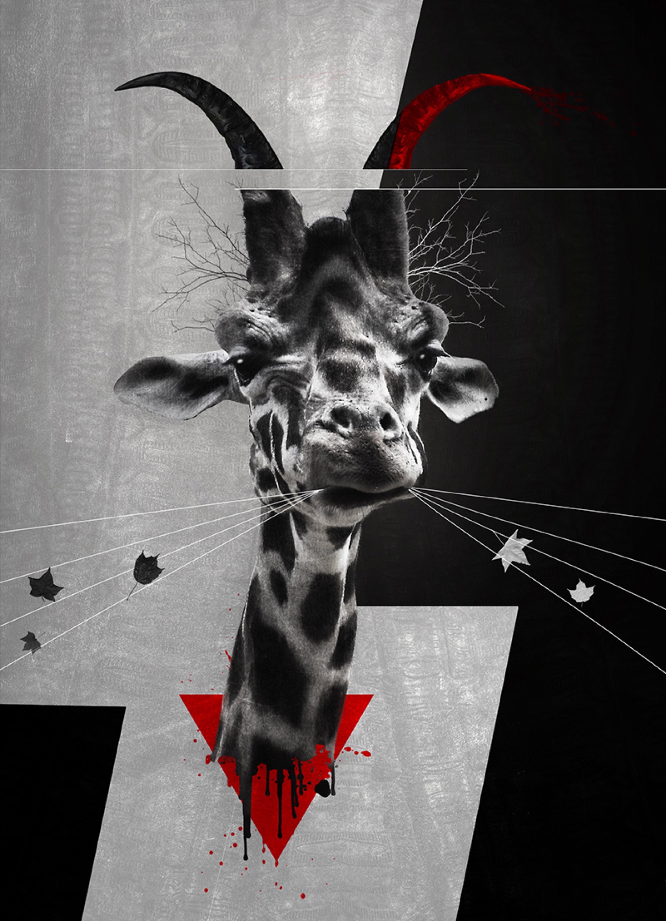 Spooky Giraffe, Kunstwerk von Katja Casper
